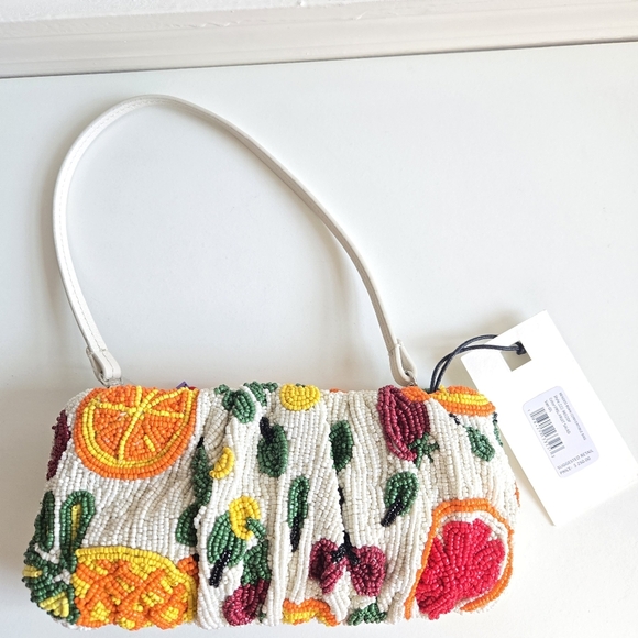 New Staud Beaded Bean Fruit Salad Shoulder Bag/Convertible Clutch NWT - Picture 12 of 14